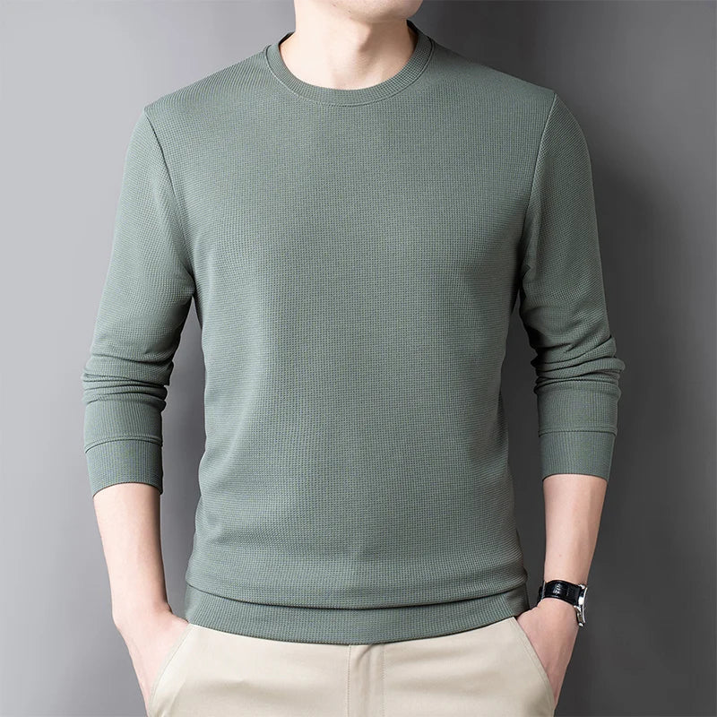 Luxury Men’s Waffle Round Neck