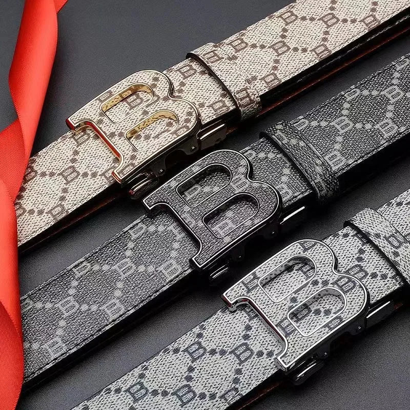 Luxury Monogram Belt with Signature “B” Buckle