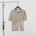 Men’s Ribbed Knit Polo Shirt