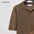 Men’s Ribbed Knit Polo Shirt