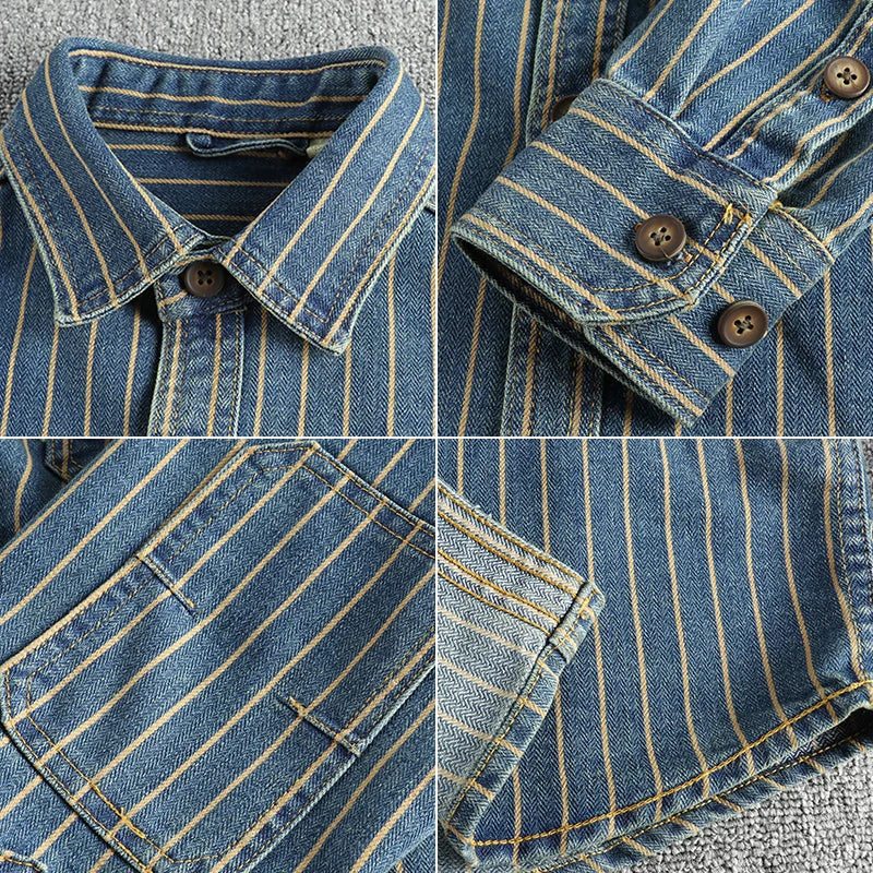 Men’s Striped Denim Shirt