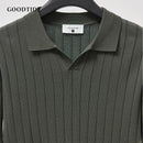 Men’s Ribbed Knit Polo Shirt