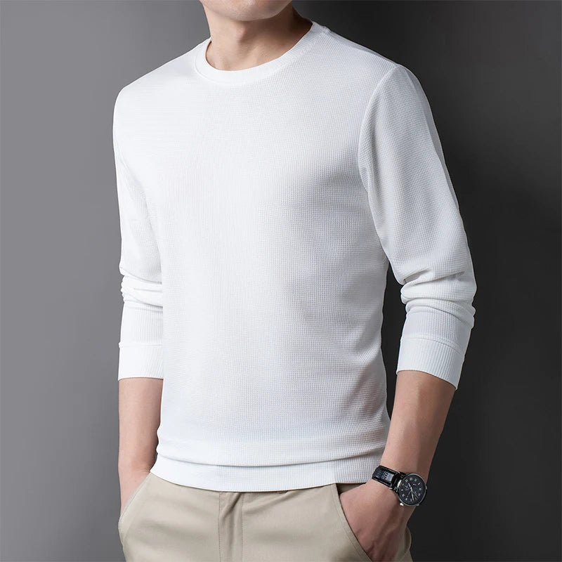 Luxury Men’s Waffle Round Neck