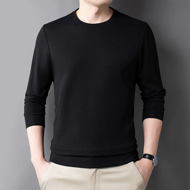 Luxury Men’s Waffle Round Neck