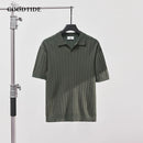 Men’s Ribbed Knit Polo Shirt