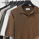 Men’s Ribbed Knit Polo Shirt