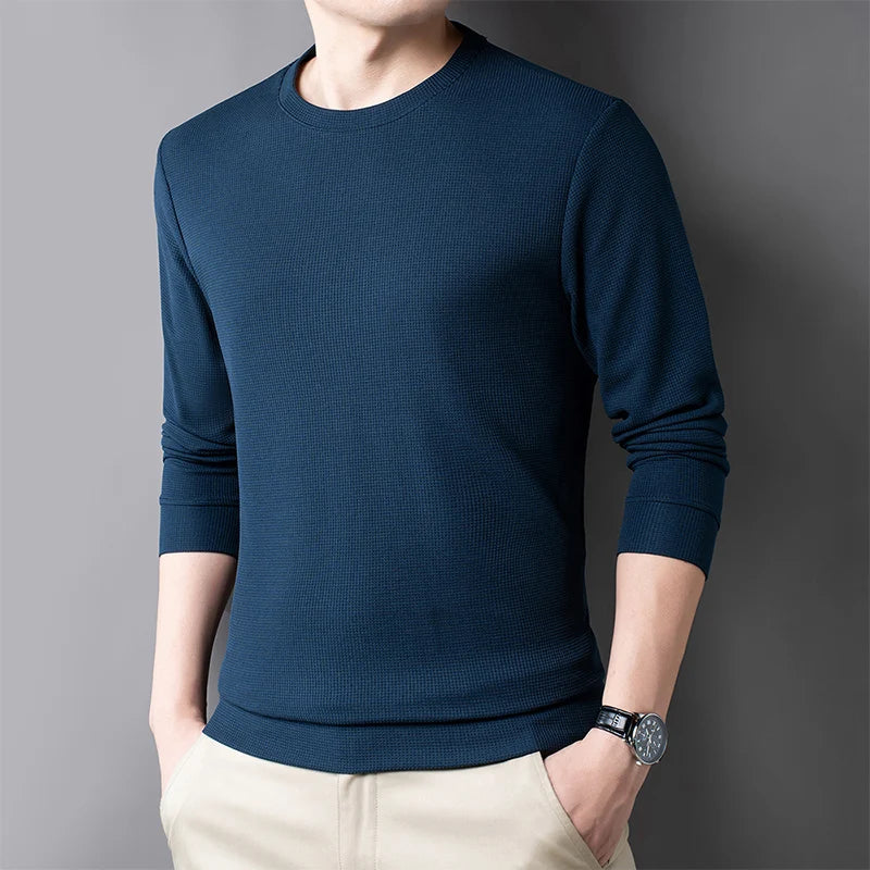 Luxury Men’s Waffle Round Neck