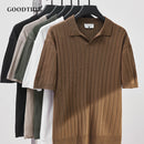 Men’s Ribbed Knit Polo Shirt