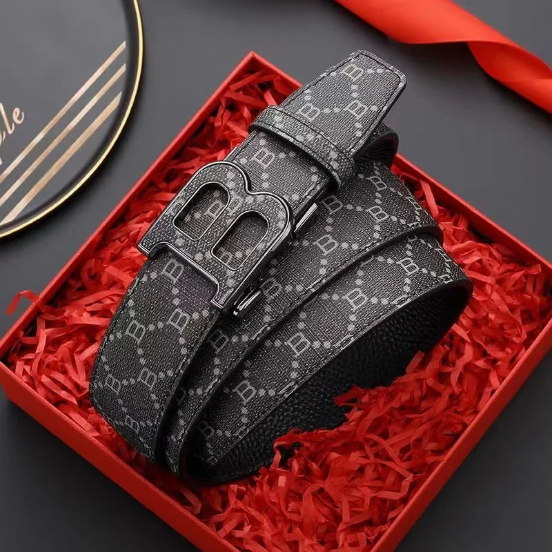 Luxury Monogram Belt with Signature “B” Buckle