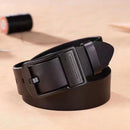 Classic Brown Leather Belt with Black Matte Buckle
